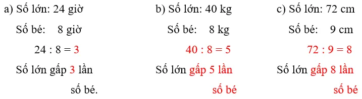 Vở bài tập Toán lớp 3 Tập 1 trang 78 So sánh số lớn gấp mấy lần số bé | Chân trời sáng tạo So Sanh So Lon Gap May Lan So Be 6