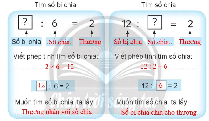 Vở bài tập Toán lớp 3 Tập 1 trang 19 Tìm số bị chia, tìm số chia - Chân trời sáng tạo Tim So Bi Chia Tim So Chia 142318