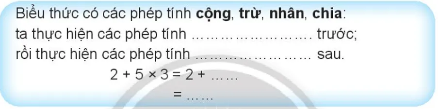 Vở bài tập Toán lớp 3 Tập 1 trang 35 Tính giá trị của biểu thức (tiếp theo) - Chân trời sáng tạo Tinh Gia Tri Cua Bieu Thuc Tiep Theo 142468