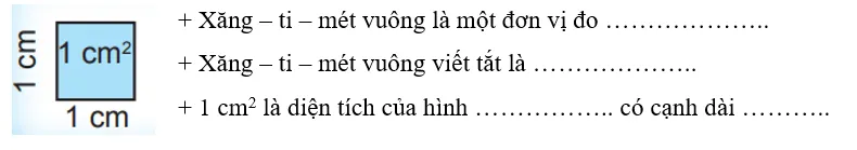 Vở bài tập Toán lớp 3 Tập 2 trang 73, 74, 75 Xăng-ti-mét vuông | Chân trời sáng tạo Xang Ti Met Vuong